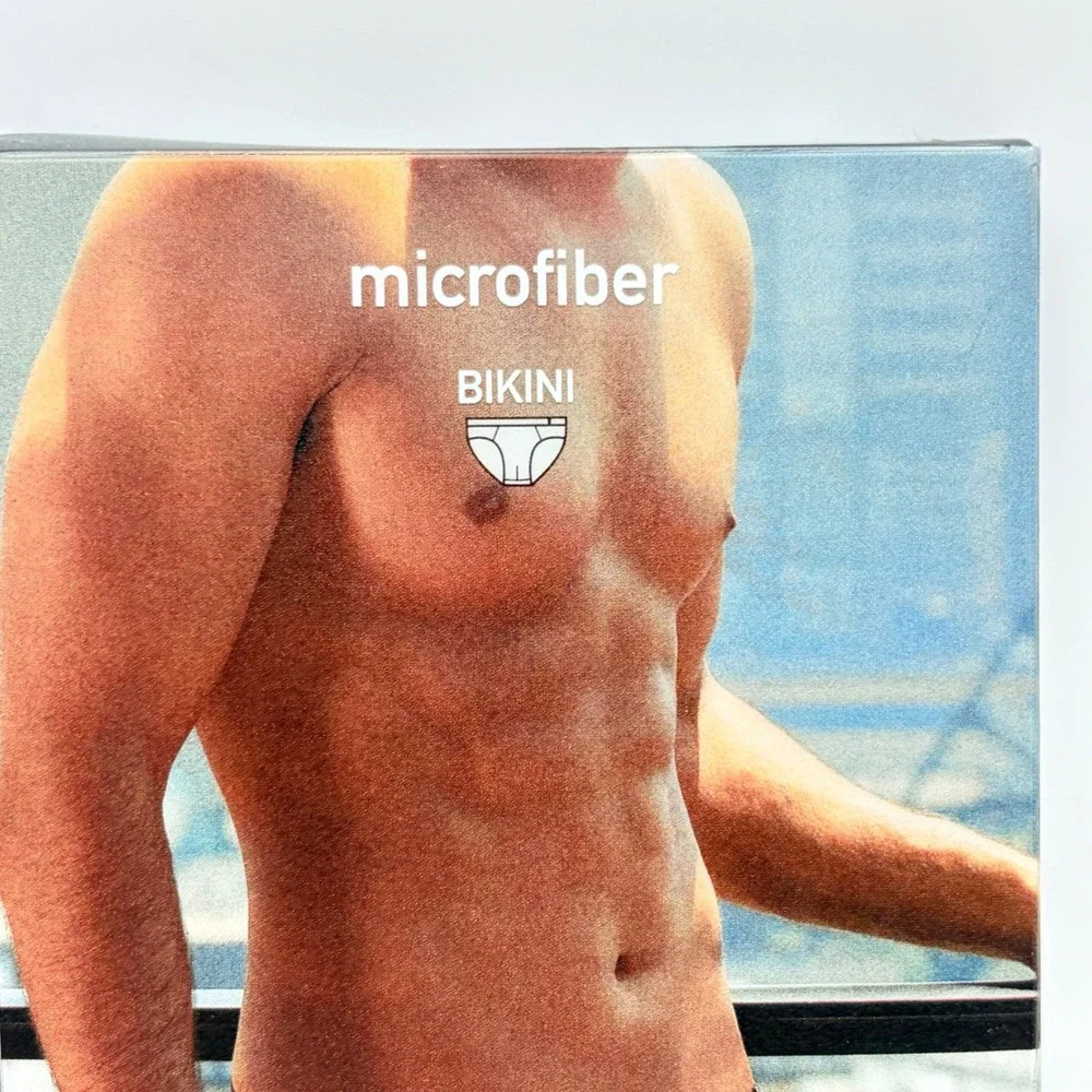 Vintage 2003 Jockey Form Mens Microfiber‎ Bikini Briefs Black XL Deadstock